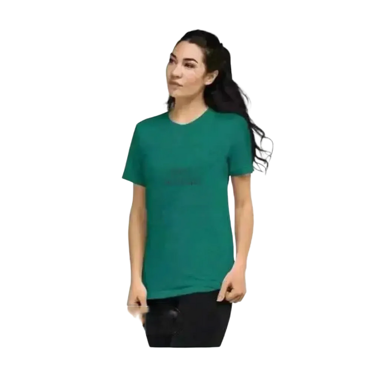 Besticktes Damen T-Shirt aus Polyester in verschiedenen Größen von BUYATHOME24, mit weihnachtlichem Design und Rundhalsausschnitt.