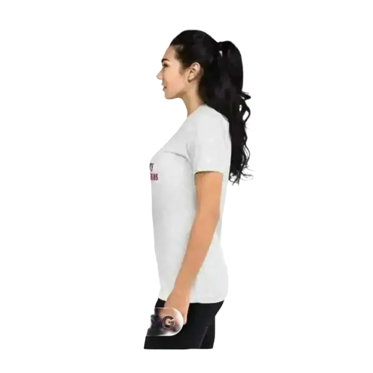 Besticktes Damen-Polyester T-Shirt von BUYATHOME24, Kurzarm, Rundhals, in XS-4XL, für festliche Weihnachtssaison.