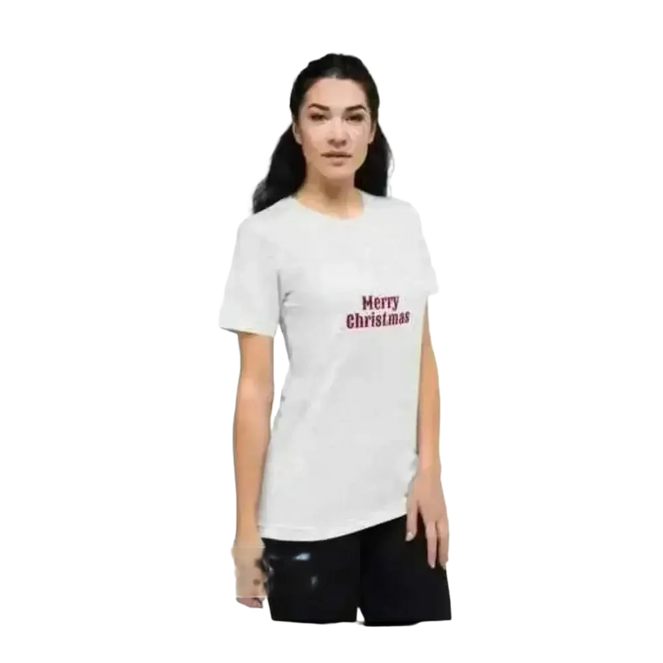 Besticktes Damen T-Shirt aus Polyester mit Weihnachtsmotiven, Kurzarm, Rundhals, erhältlich in XS bis 4XL von BUYATHOME24