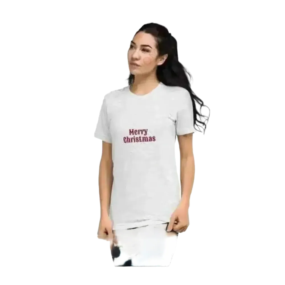 Besticktes Damen-Polyester T-Shirt mit Rundhalsausschnitt für Weihnachten, Kurzarm, in XS-4XL, von BUYATHOME24.