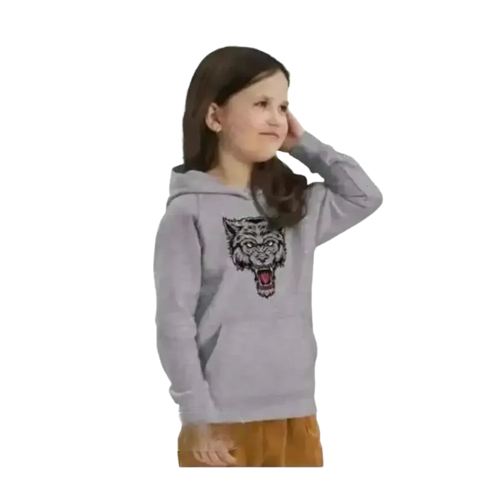 Kinder-Hoodie aus Baumwolle mit Wolf-Design, unisex Halloween Kapuzenpullover für Jungen und Mädchen im Alter von 4 bis 12 Jahren