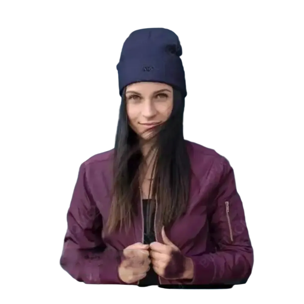 Wintermütze Beanie aus Baumwolle und Acryl, navy, für Herren und Damen, 44-45 cm, bequem und warm.