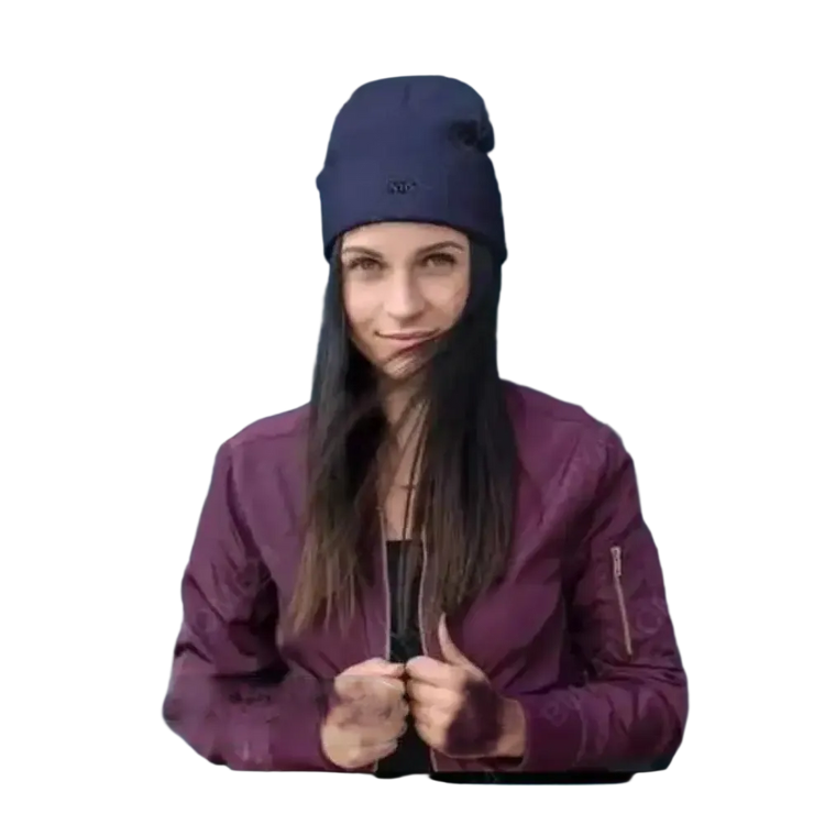 Wintermütze Beanie aus Baumwolle und Acryl, navy, für Herren und Damen, 44-45 cm, bequem und warm.
