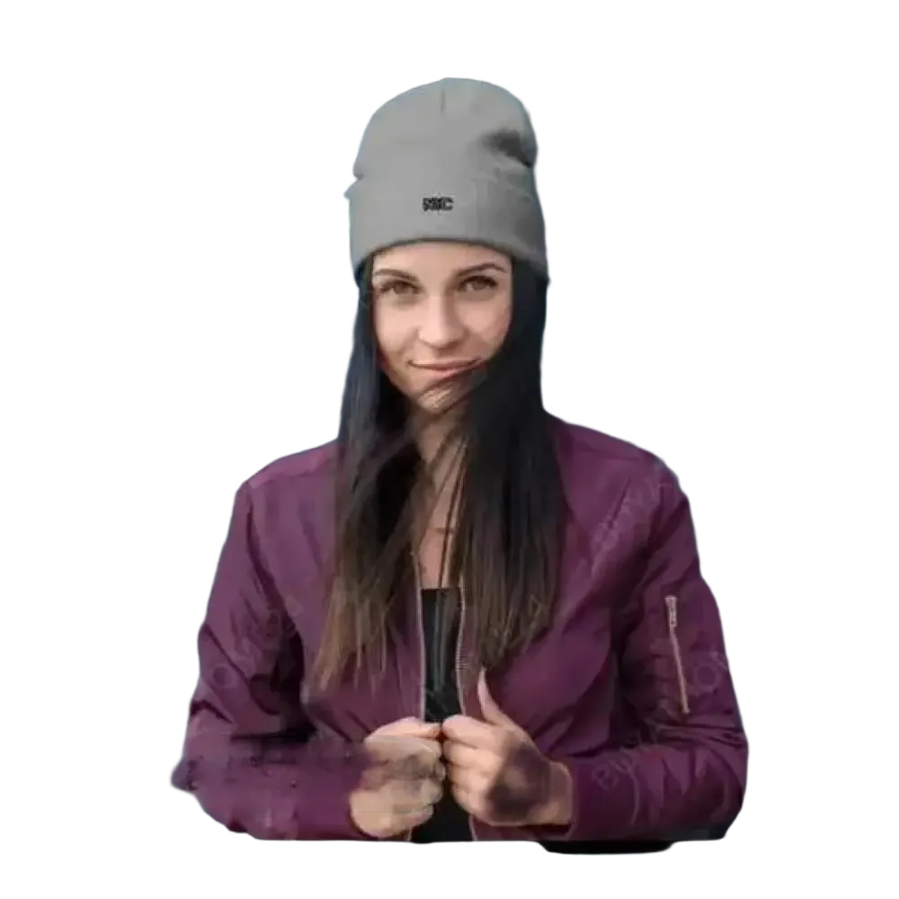 Graue Wintermütze Beanie von BUYATHOME24, Baumwolle und Acryl, für Herren und Damen, 44-45 cm, gestrickt und warm.
