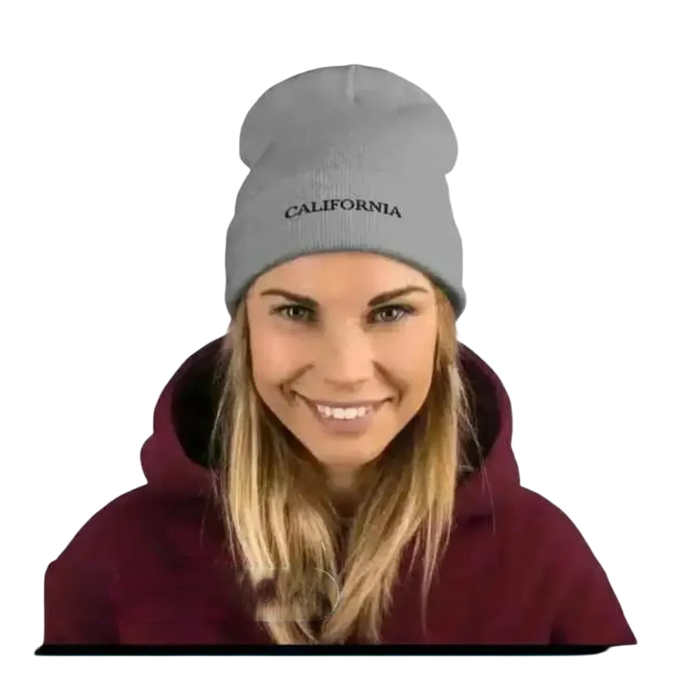 Graue Wintermütze Beanie für Damen und Herren, aus Baumwolle und Acryl, 44-45 cm, von BUYATHOME24.