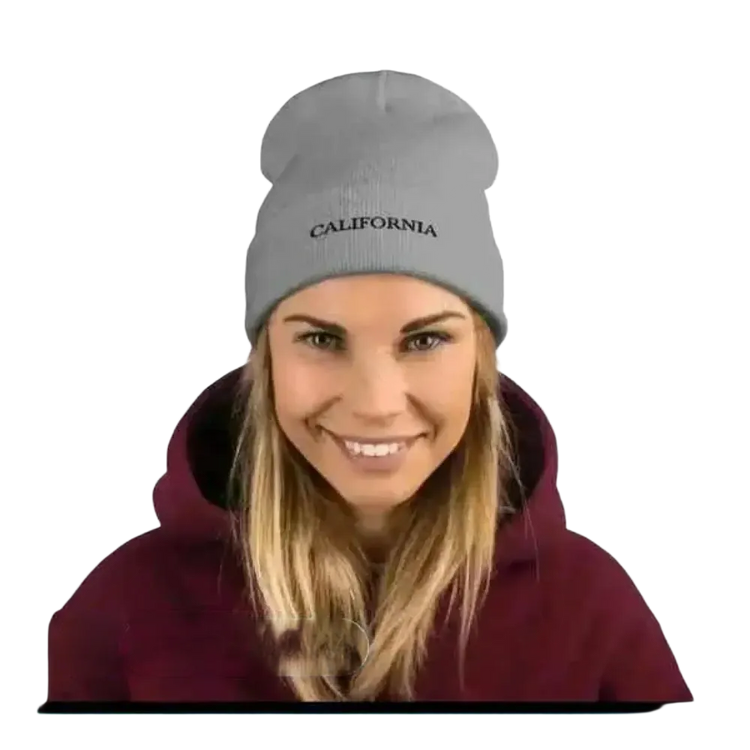 Graue Wintermütze Beanie für Damen und Herren, aus Baumwolle und Acryl, 44-45 cm, von BUYATHOME24.