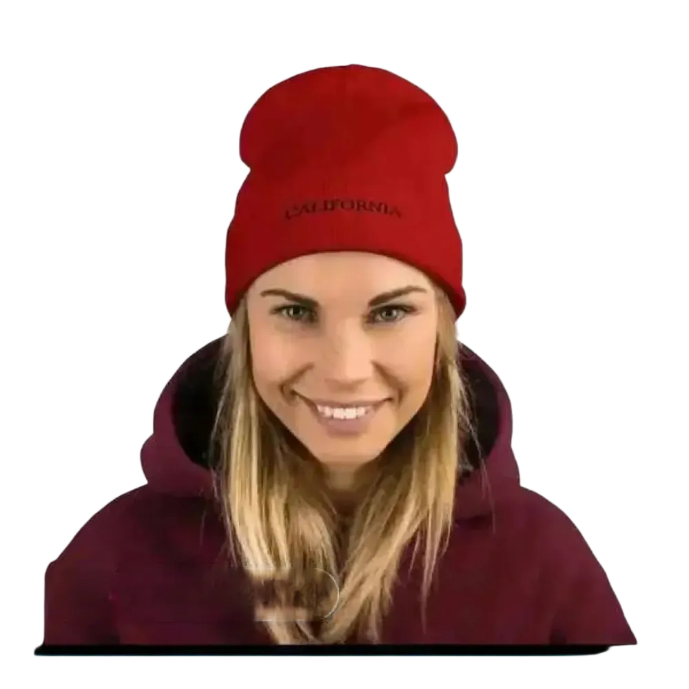 Rote Wintermütze Beanie für Damen und Herren, Baumwolle und Acryl, 44-45 cm, bequemes Strickdesign von BUYATHOME24