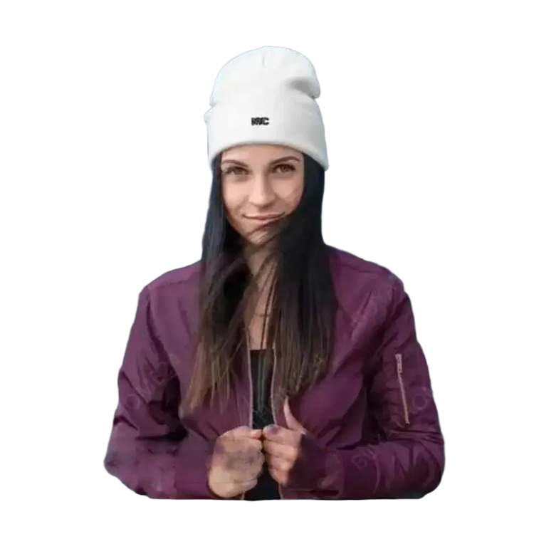 Weiße Wintermütze Beanie für Damen und Herren, 44-45 cm, aus Baumwolle und Acryl, kuschelig und warm.