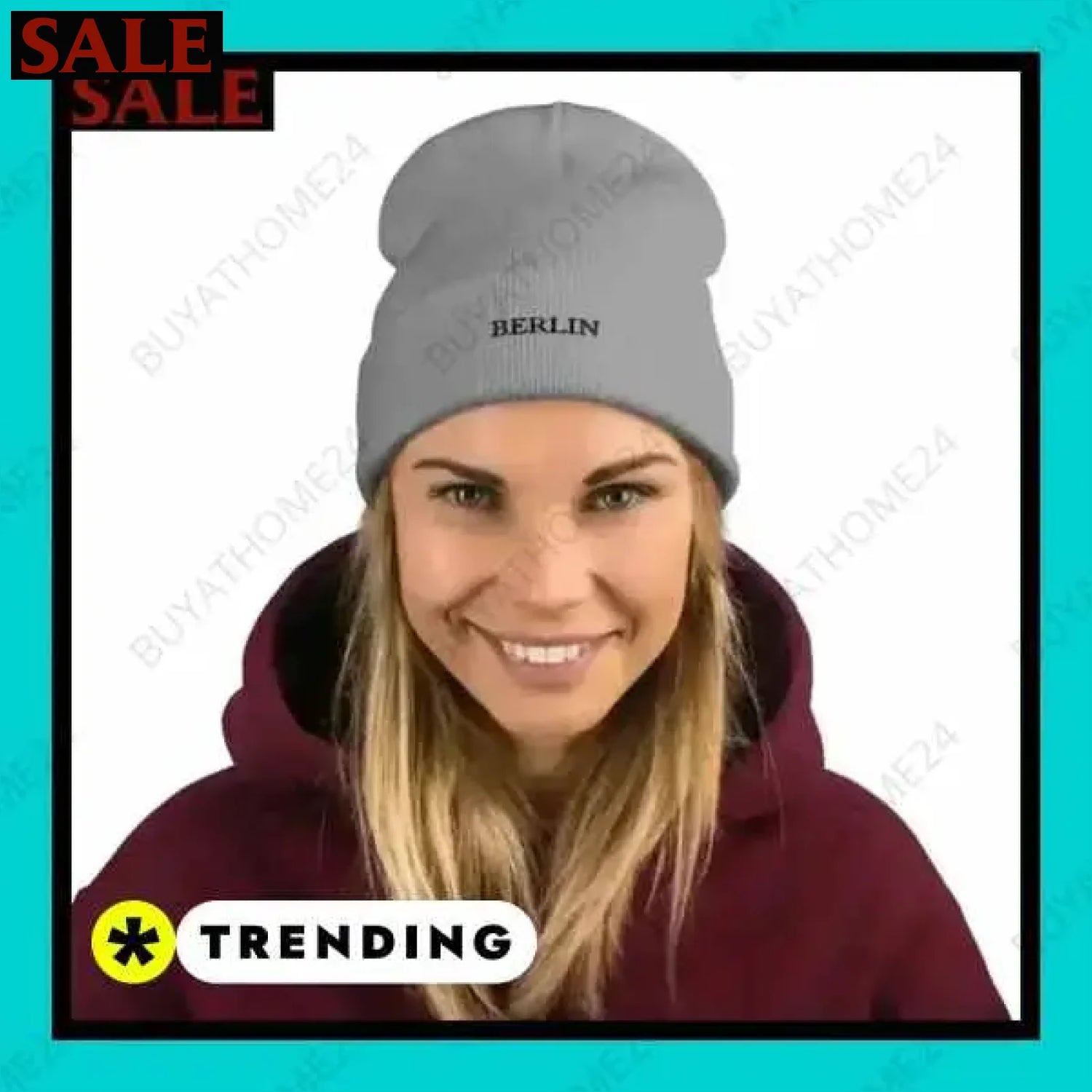 • Wintermütze I Herren & Damen Strickmütze 44 cm - 45 cm  Textildruck BUYATHOME24, T-Shirts BUYATHOME24, Hoodies BUYATHOME24,  Hosen BUYATHOME24, Jacken BUYATHOME24, Schuhe BUYATHOME24