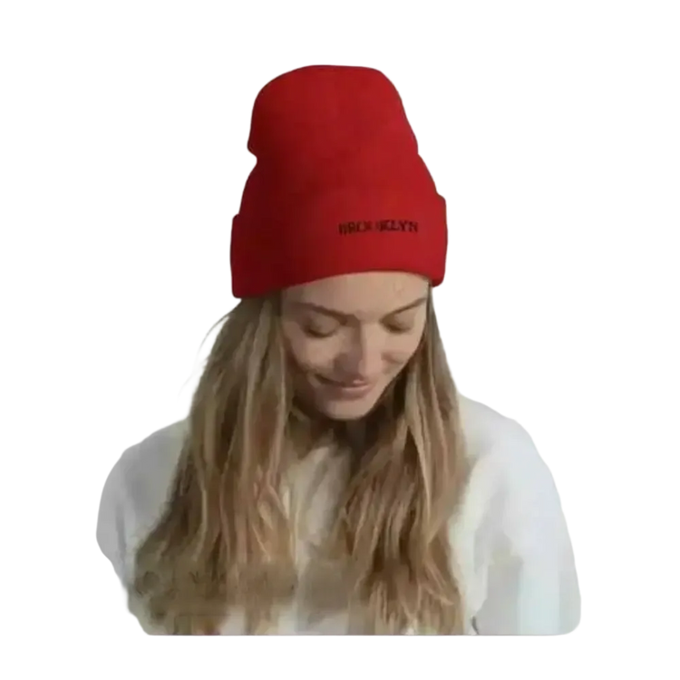 Rote Wintermütze aus 100% Acryl, Strickbeanie für Männer und Frauen, 44-47 cm Umfang, bequeme warme Kopfbedeckung