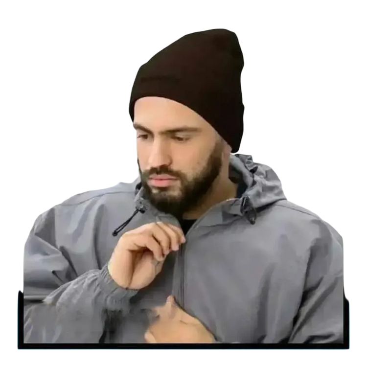 Herren Wintermütze aus braunem Strick, 44-47 cm, warme Beanie aus 100% Acryl von BUYATHOME24.