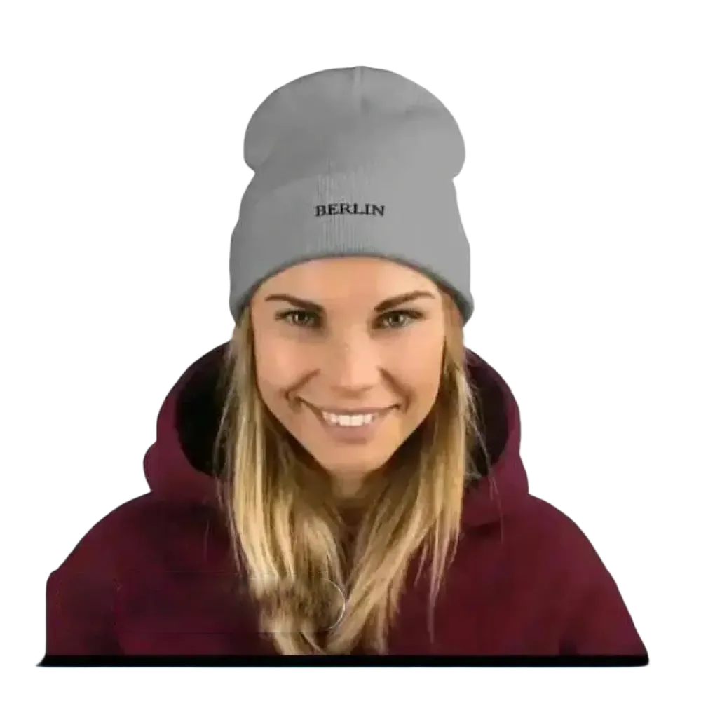Graue Unisex Wintermütze aus Baumwolle und Acryl, Strickbeanie in 44-45 cm, bequeme und warme Wintermütze