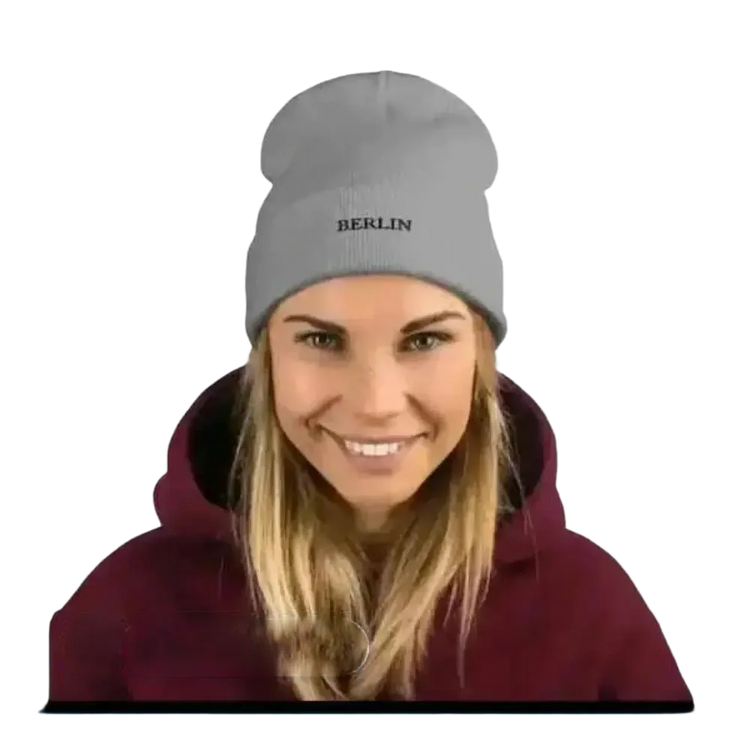 Graue Unisex Wintermütze aus Baumwolle und Acryl, Strickbeanie in 44-45 cm, bequeme und warme Wintermütze