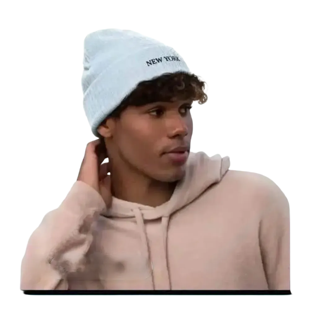 Hellblaue Herren- und Damen-Beanie aus Strick, 45-64 cm, für den Winter, von BUYATHOME24.