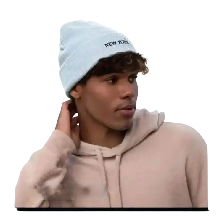 Hellblaue Herren- und Damen-Beanie aus Strick, 45-64 cm, für den Winter, von BUYATHOME24.