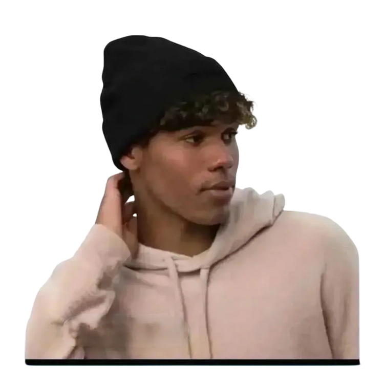 Schwarze Herren- und Damen-Strickmütze von BUYATHOME24, warme Beanie in 45 cm Länge für den Winter.