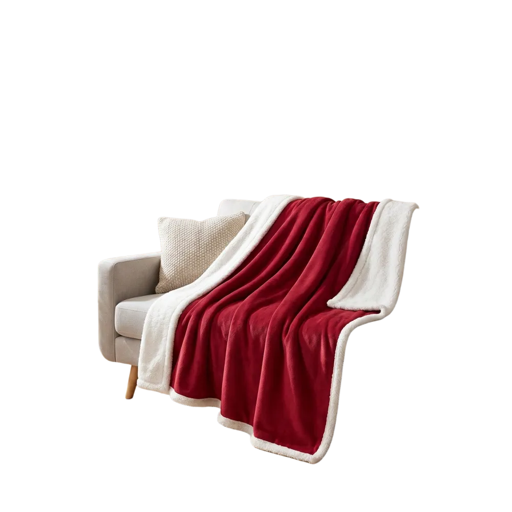Weiche Polyester-Wohndecke von BUYATHOME24, hypoallergen, 125x150 cm oder 150x200 cm, ideal für gemütliche Abende auf dem Sofa