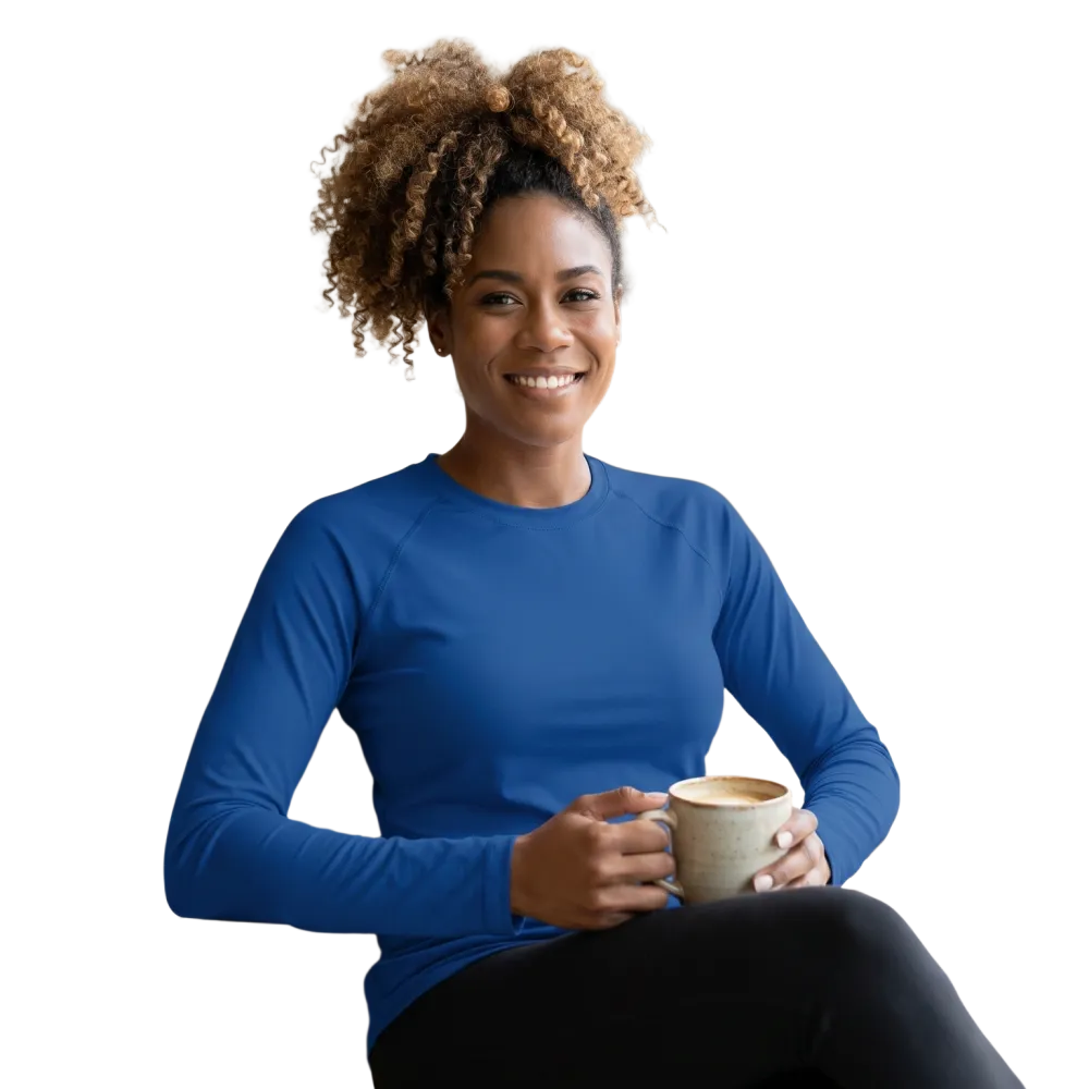 Damen Langarm-Sportshirt von BUYATHOME24, Workout Top mit UV-Schutz, in XS bis 3XL, sportlich und bequem für Damen.
